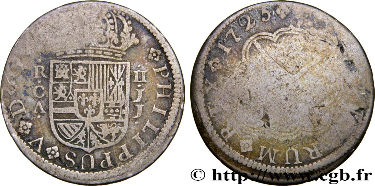ESPAÑA 2 Reales au nom de Philippe V 1723 Cuenca BC 