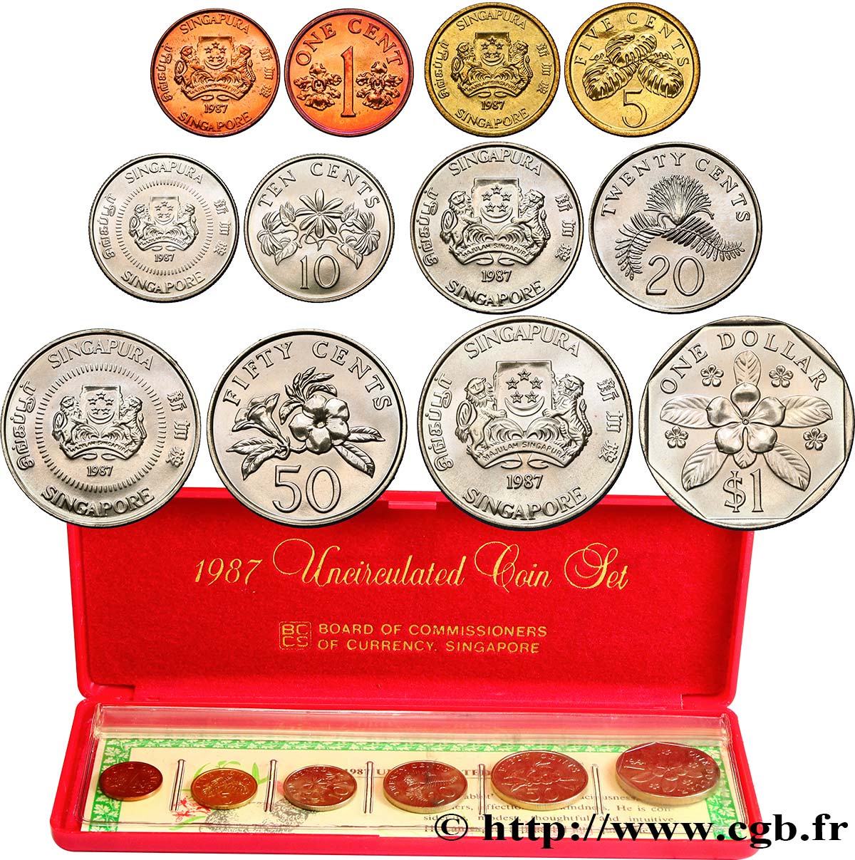 SINGAPORE Série FDC 6 monnaies 1987  FDC 