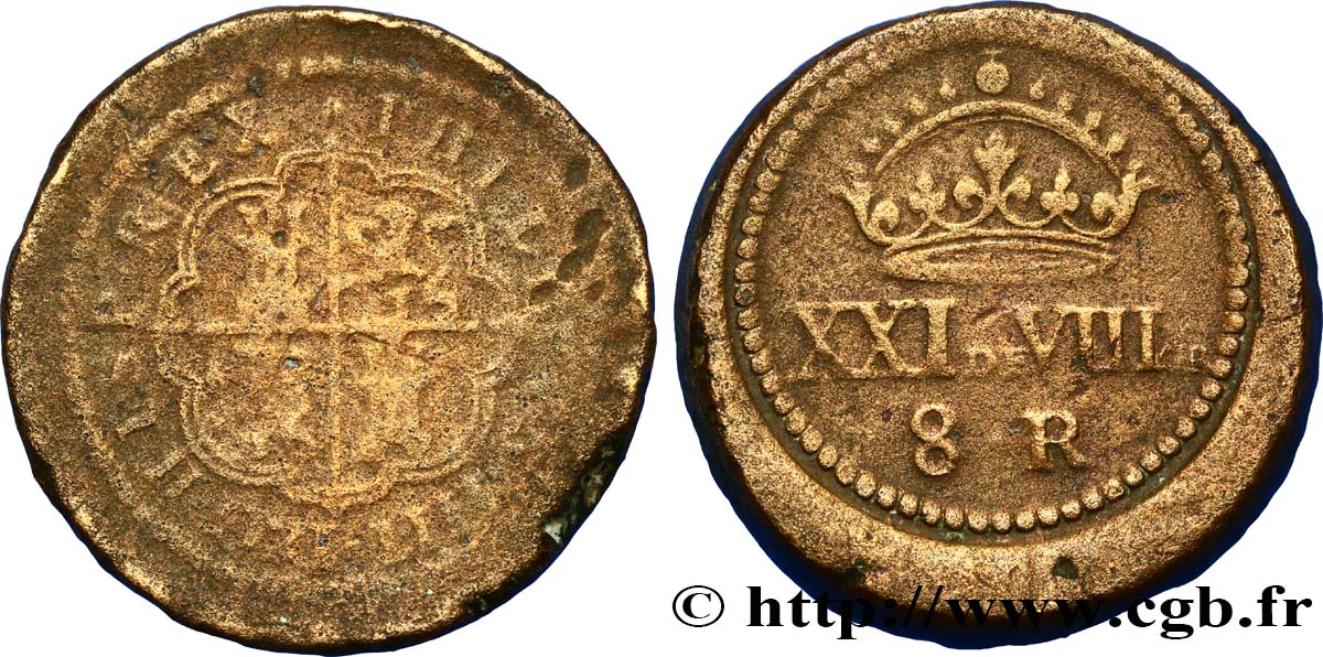 SPAIN (KINGDOM OF) - MONETARY WEIGHT Poids monétaire pour la 8 Reales de Philippe IV n.d.  VF 