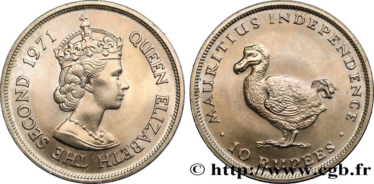 MAURITIUS 10 Rupees (Roupies) Indépendance 1971  MS 