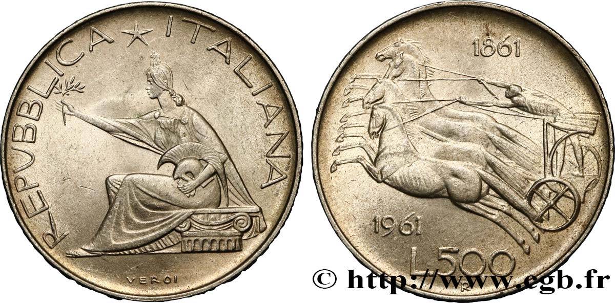 ITALIE 500 Lire Centenaire de l’Unité Italienne 1961 Rome - R SUP 