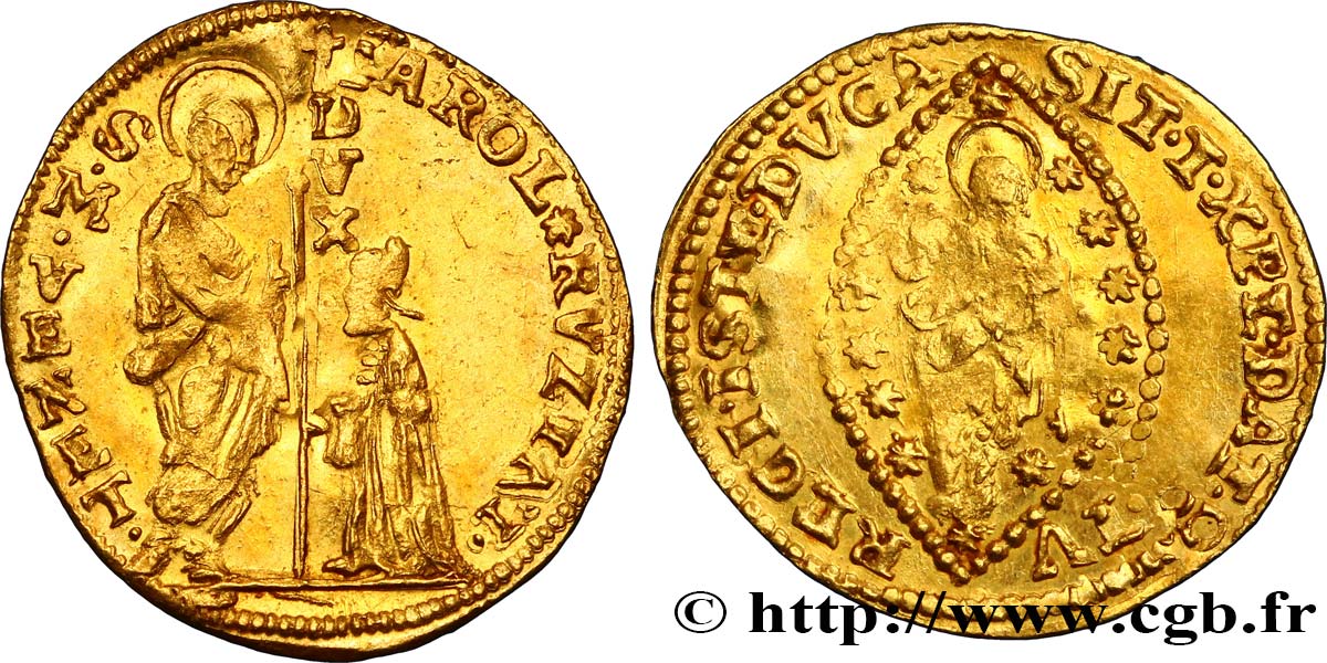 ITALIE - VENISE - CARLO RUZZINI (113e doge) Zecchino (Sequin) (1732-1735) Venise q.SPL 