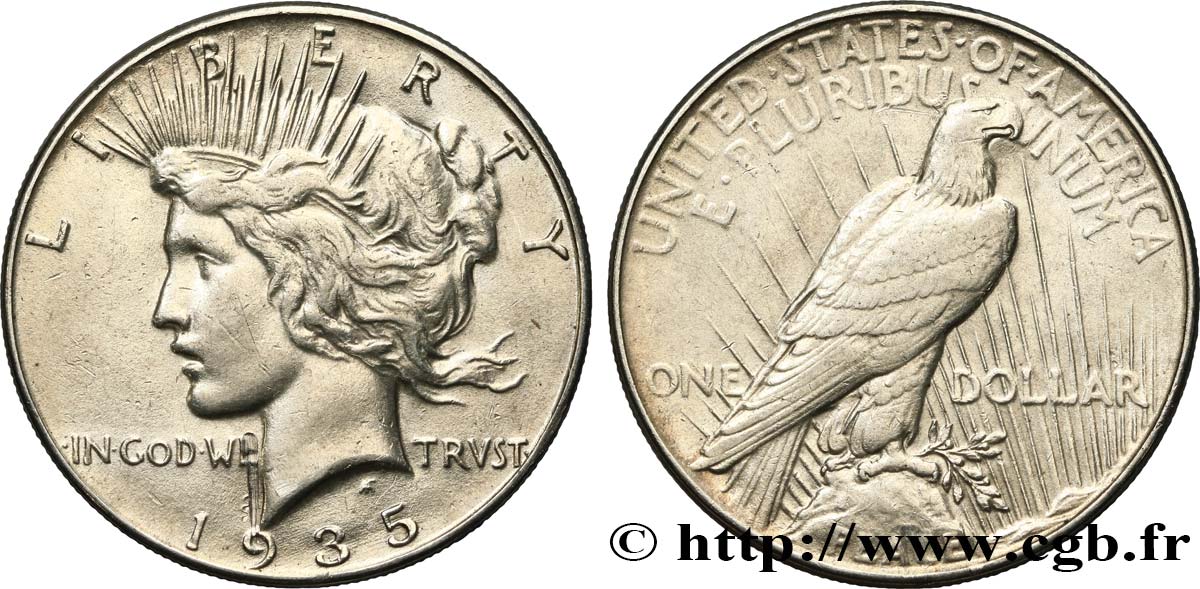 UNITED STATES OF AMERICA 1 Dollar Peace 1935 Philadelphie AU 