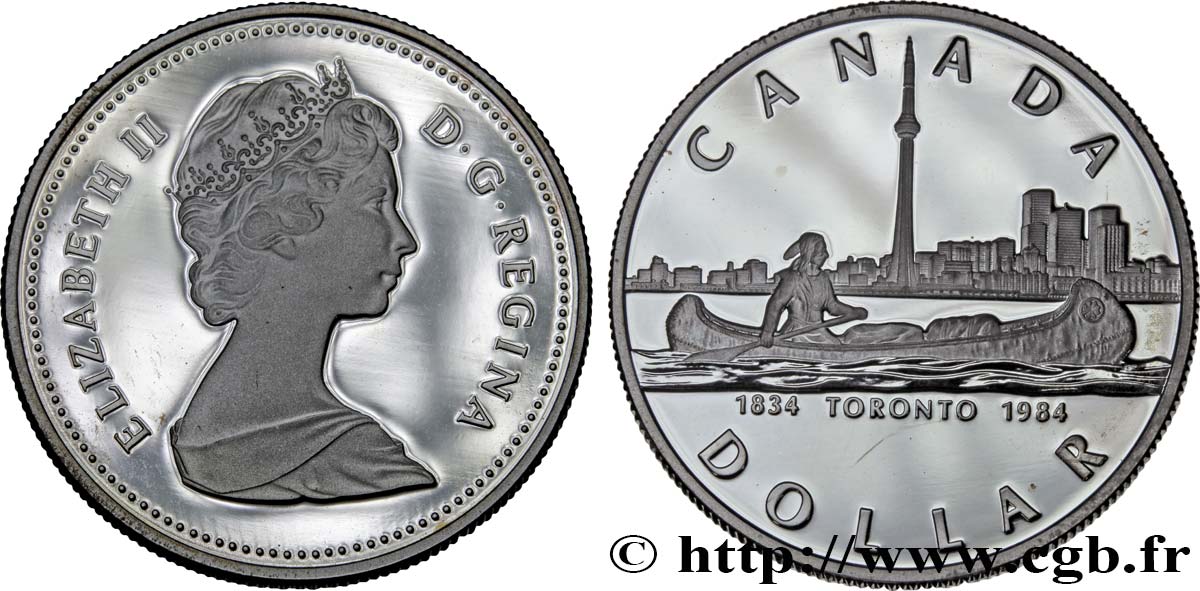 CANADA 1 Dollar Proof 150e anniversaire de Toronto 1984  SPL 