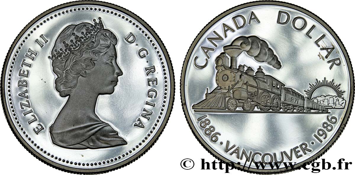 KANADA 1 Dollar Proof Vancouver 1986  fST 