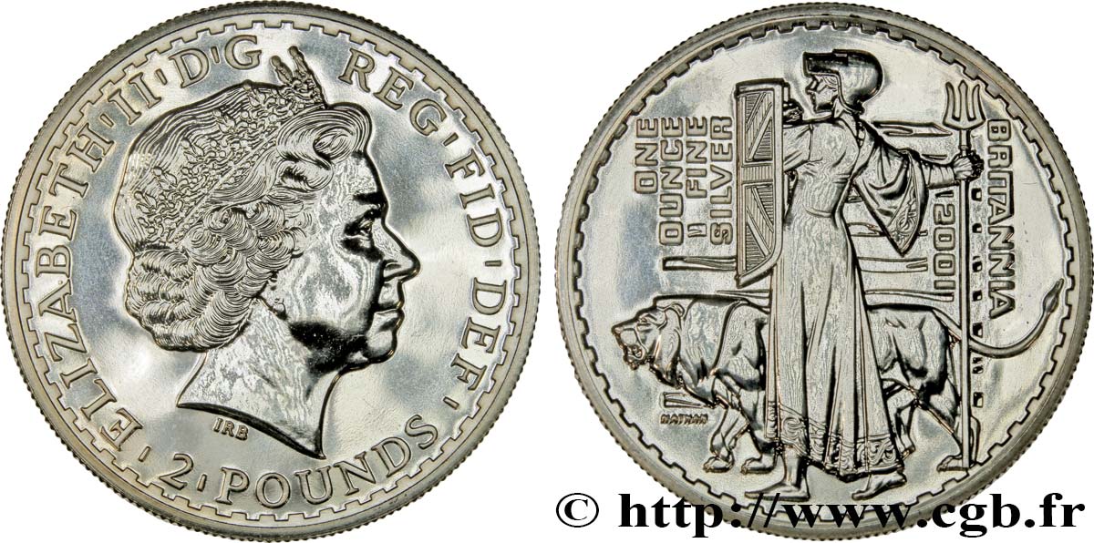 ROYAUME-UNI 2 Pounds Britannia 2001  SPL 
