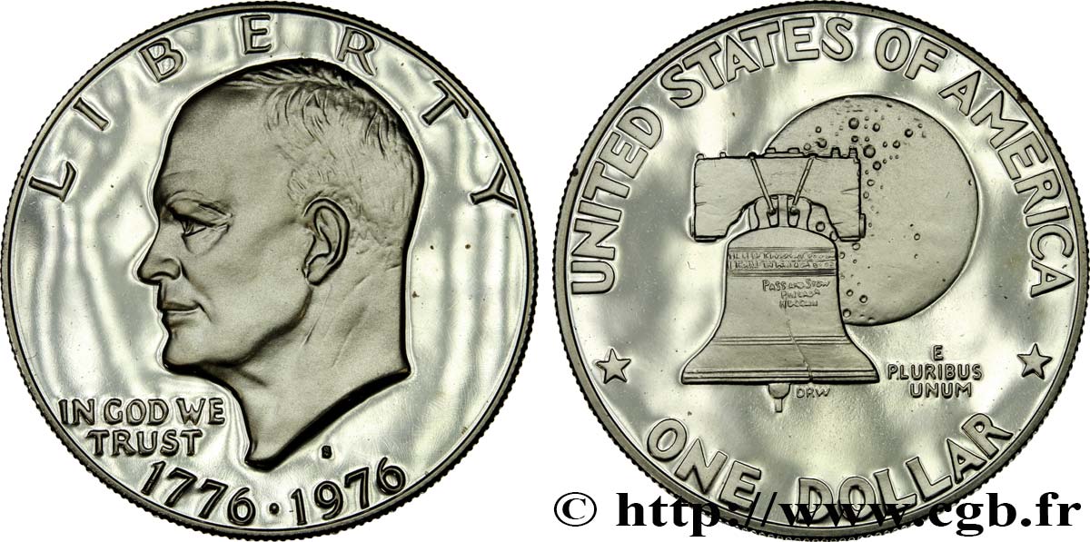 ÉTATS-UNIS D AMÉRIQUE 1 Dollar Proof Eisenhower Bicentenaire 1976 San Francisco - S SPL 