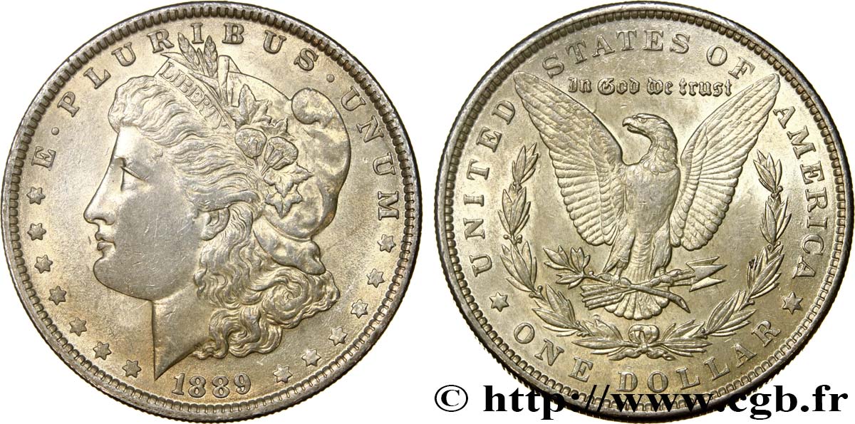 ÉTATS-UNIS D AMÉRIQUE 1 Dollar Morgan 1889 Philadelphie VZ 
