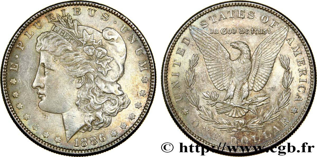 ESTADOS UNIDOS DE AMÉRICA 1 Dollar Morgan 1886 Philadelphie EBC/SC 