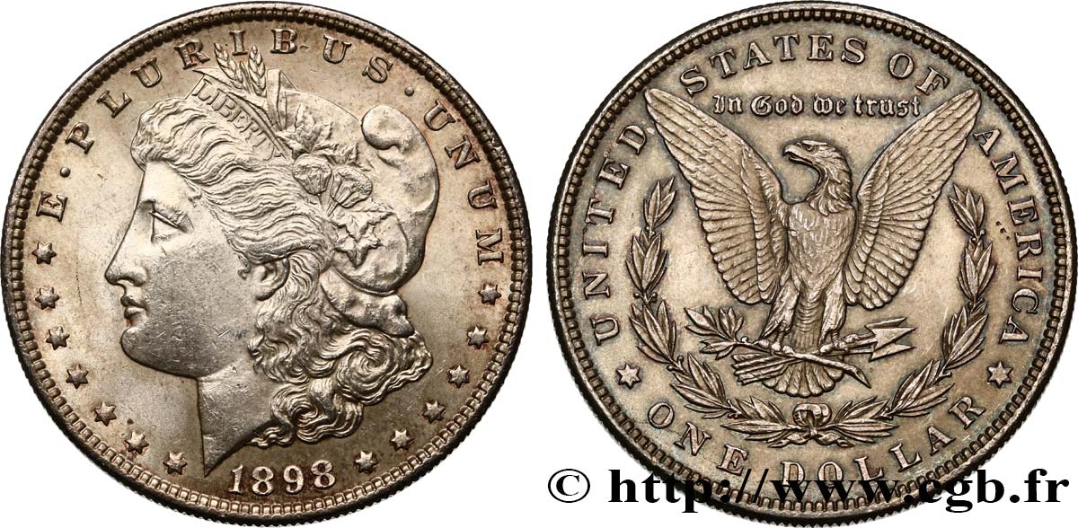 ÉTATS-UNIS D AMÉRIQUE 1 Dollar Morgan 1898 Philadelphie VZ/fST 