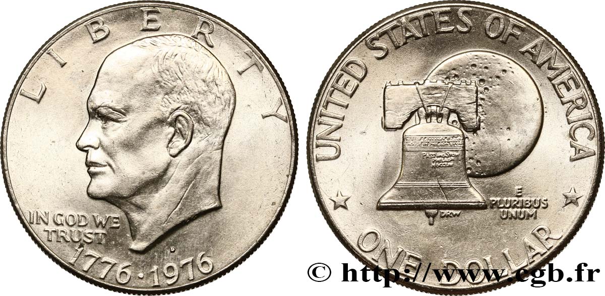 VEREINIGTE STAATEN VON AMERIKA 1 Dollar Eisenhower bicentenaire type II 1976 Denver VZ 