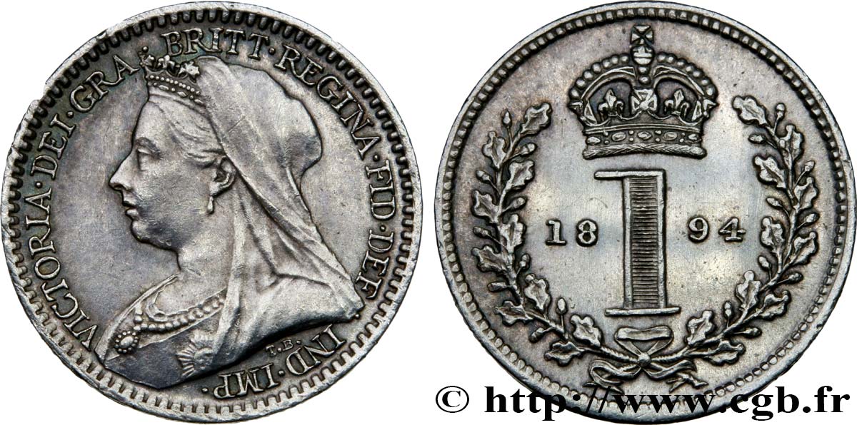 REINO UNIDO 1 Penny Victoria “Old head” 1894  EBC 