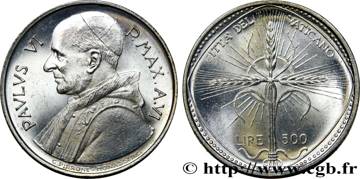 VATICAN AND PAPAL STATES 500 Lire Paul VI an VI 1968 Rome MS 