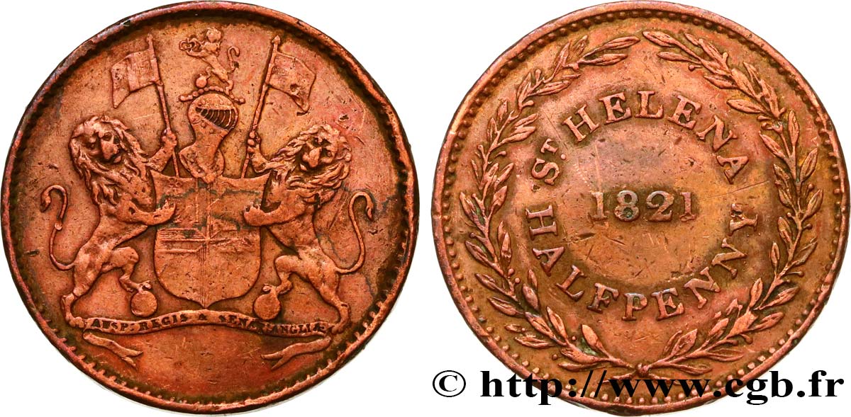ST. HELENA 1/2 Penny 1821   