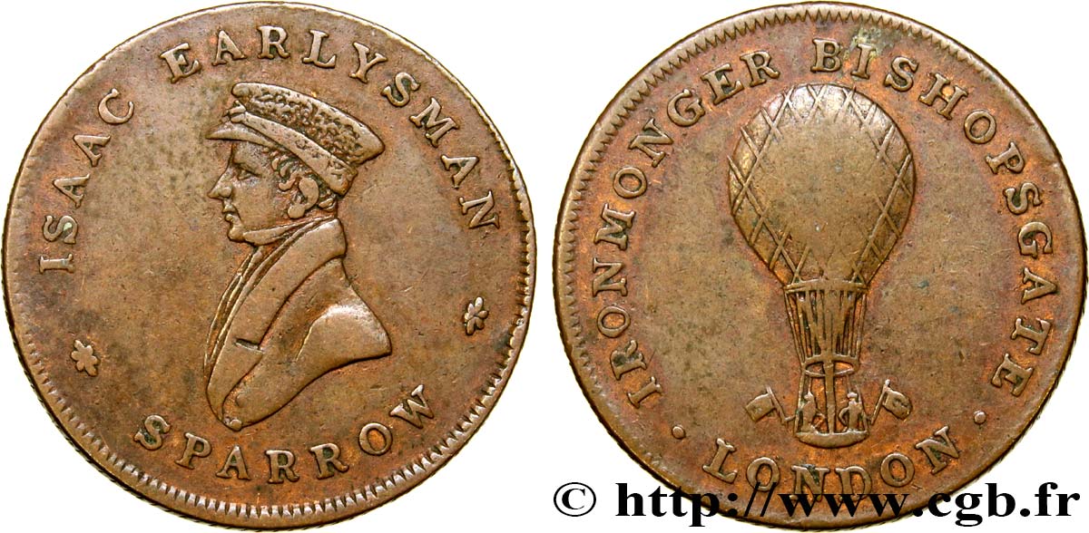 REINO UNIDO (TOKENS) 1 Farthing Isaac Earlysman Sparrow n.d.  MBC 