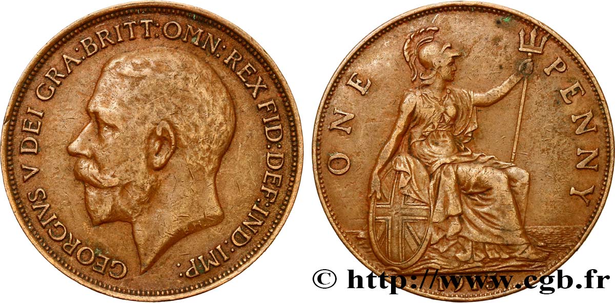 ROYAUME-UNI 1 Penny Georges V 1915  TTB+ 