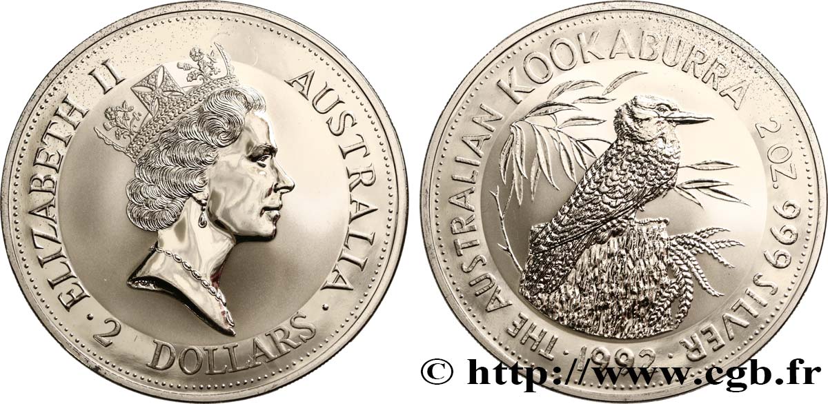 AUSTRALIEN 2 Dollars Proof Kookaburra 1992  ST 