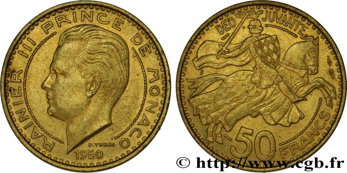 MONACO 50 Francs 1950 Paris EBC 