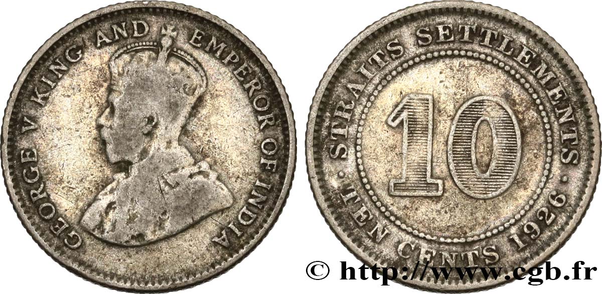 MALAYSIA - STRAITS SETTLEMENTS 10 Cents Straits Settlements Georges V 1926  S 