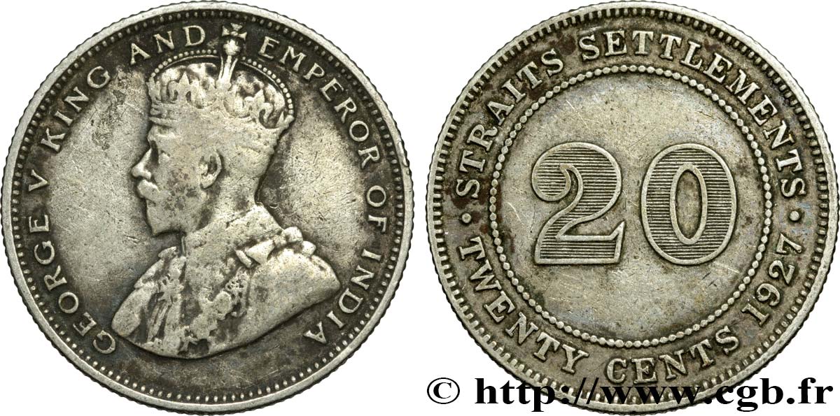 MALAYSIA - STRAITS SETTLEMENTS 20 Cents Straits Settlements Georges V 1927  S 