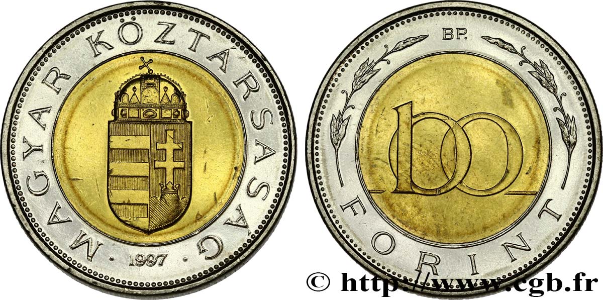 UNGARN 100 Forint armes de la Hongrie 1997 Budapest fST 