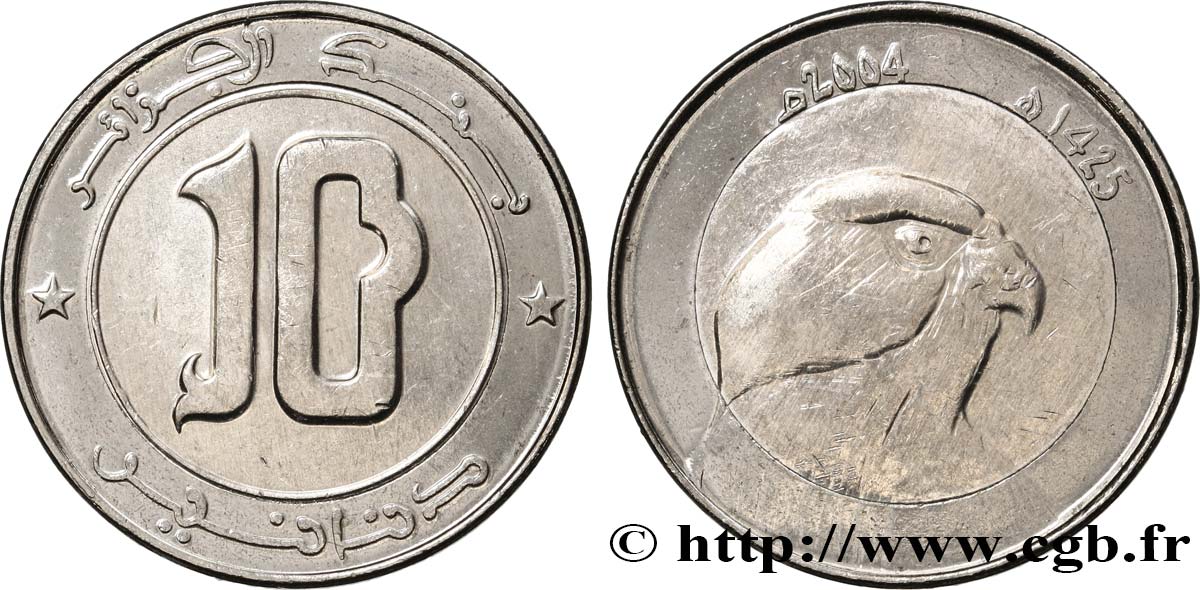 ARGELIA 10 Dinars Faucon an 1425 2004  SC 