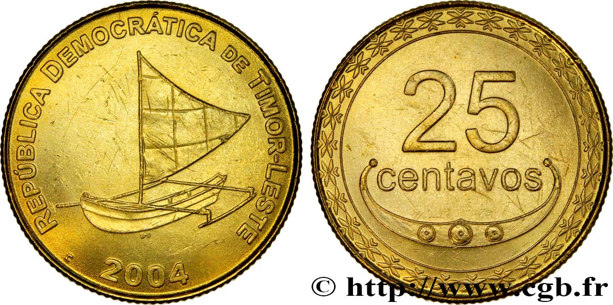 TIMOR 25 Centavos voilier 2004  SC 