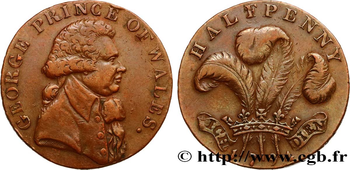 BRITISH TOKENS OR JETTONS 1/2 Penny (Essex) Warley Camp 1794  XF 