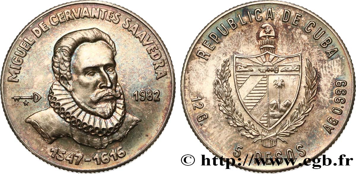CUBA 5 Pesos 1982  SPL 