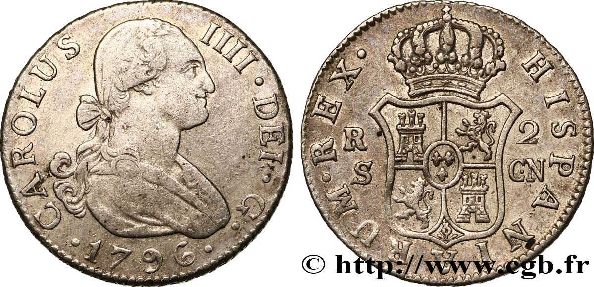 SPANIEN 2 Reales Charles IV 1796 Séville SS 