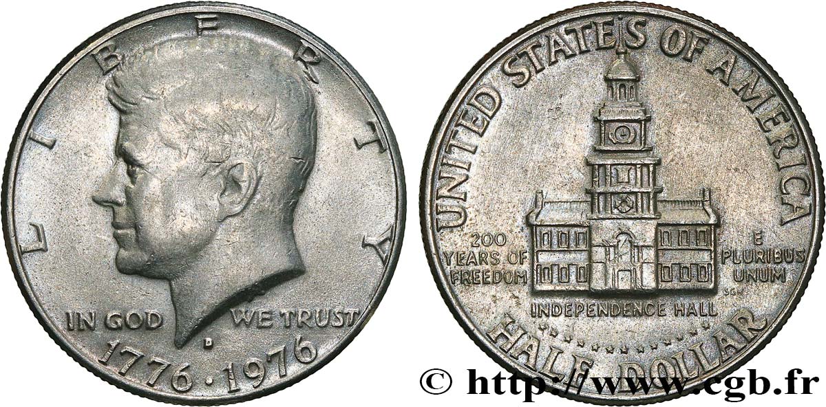 ÉTATS-UNIS D AMÉRIQUE 1/2 Dollar Kennedy 1976 Denver SUP 