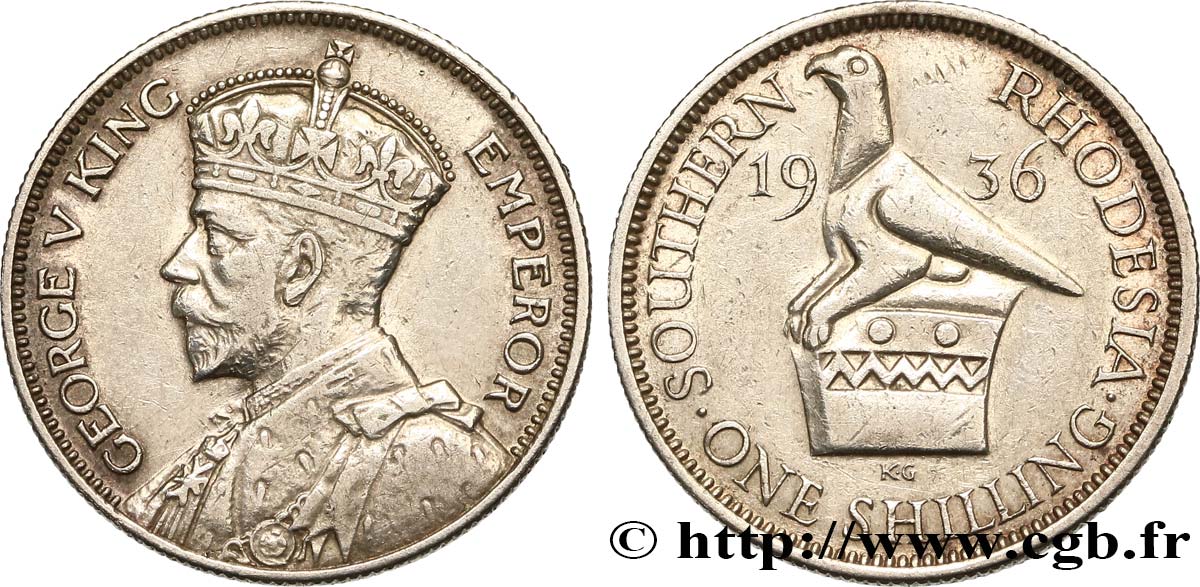 RODESIA MERIDIONALE 1 Shilling Georges V 1936  BB 