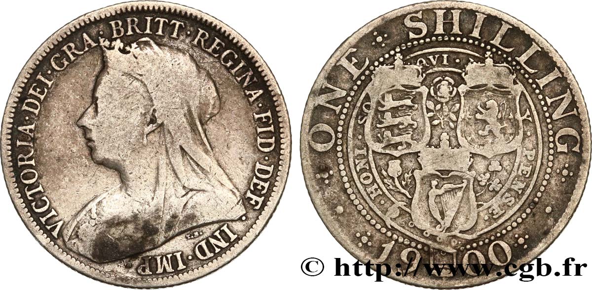 REINO UNIDO 1 Shilling Victoria vieille tête  1900  BC 