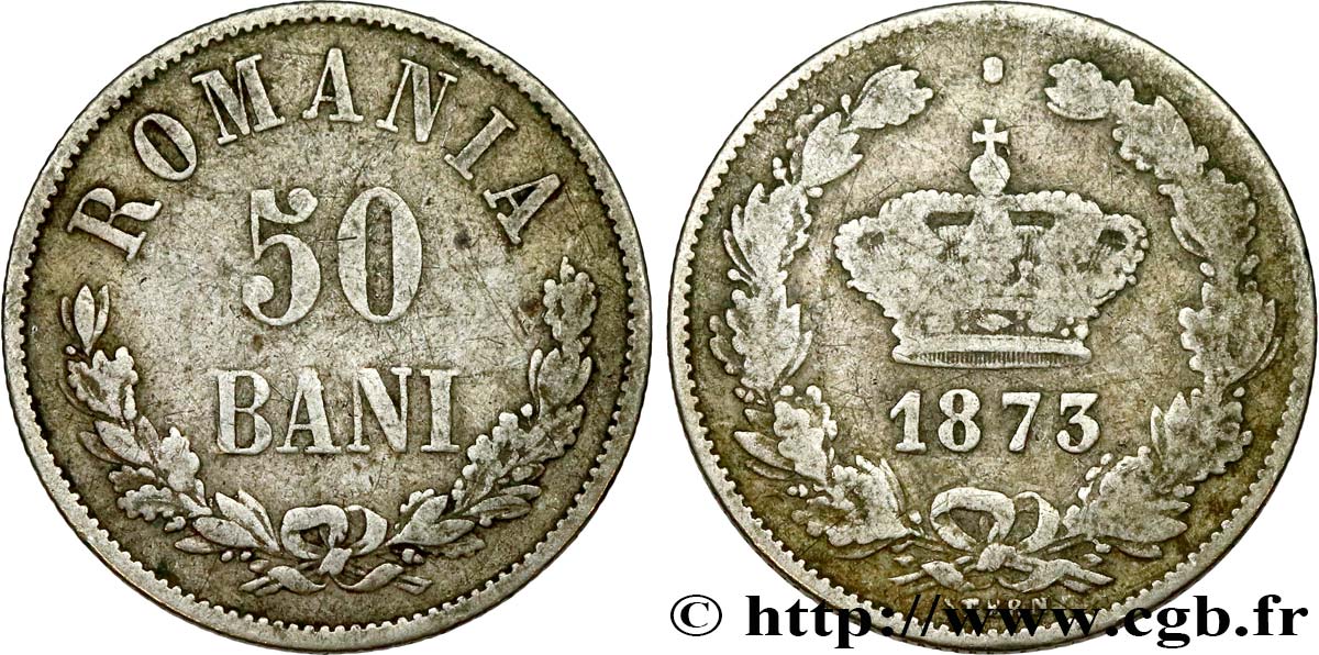 RUMANIA 50 Bani 1873  BC+ 