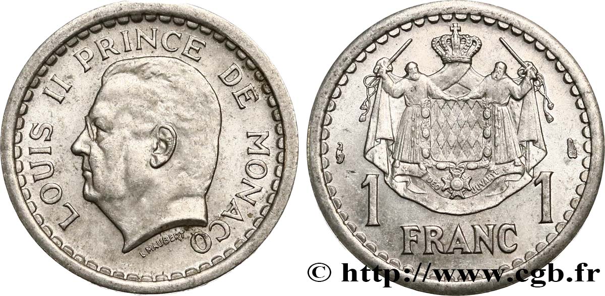 MONACO 1 Franc (1943) Paris fST 