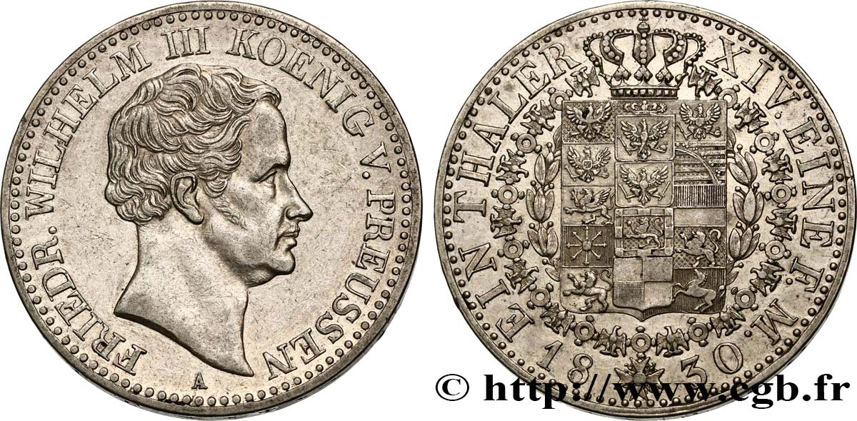 GERMANIA - PRUSSIA 1 Thaler Frédéric-Guillaume III 1830 Berlin q.SPL 