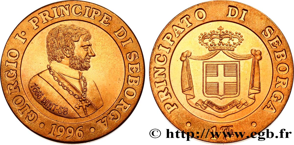 ITALIE - PRINCIPAUTÉ DE SEBORGA - GIORGIO Ier Luigino Proof 1996  ST 