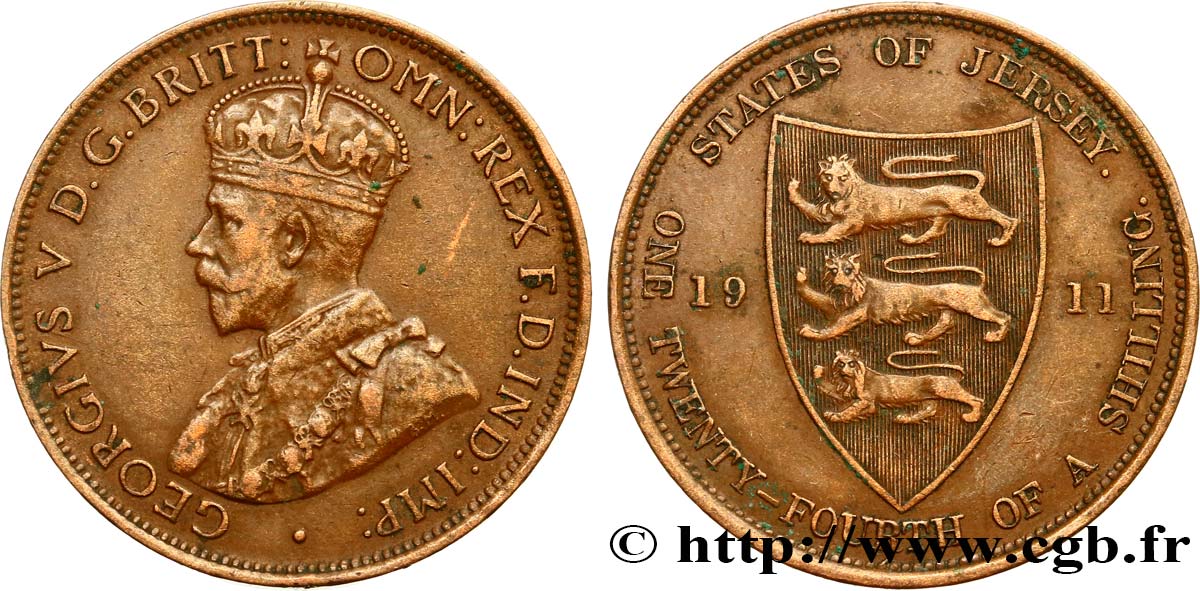 JERSEY 1/24 Shilling Georges VI 1911  TTB 