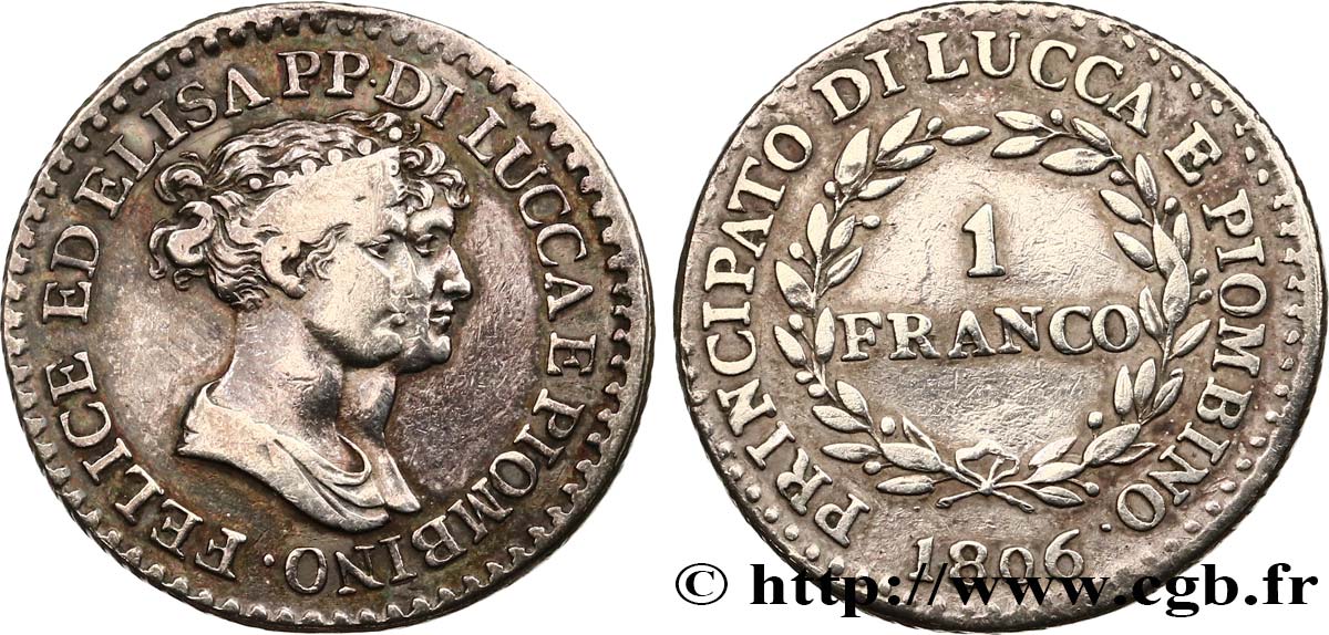 ITALIA - LUCCA E PIOMBINO 1 Franco Elise et Félix Baciocchi 1806 Florence q.BB 
