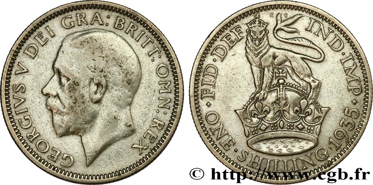 REGNO UNITO 1 Shilling Georges V / lion surmontant une couronne 1935  q.BB 
