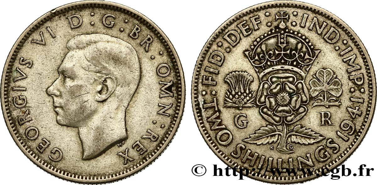 ROYAUME-UNI 1 Florin (2 Shillings) Georges VI 1941  TB+ 