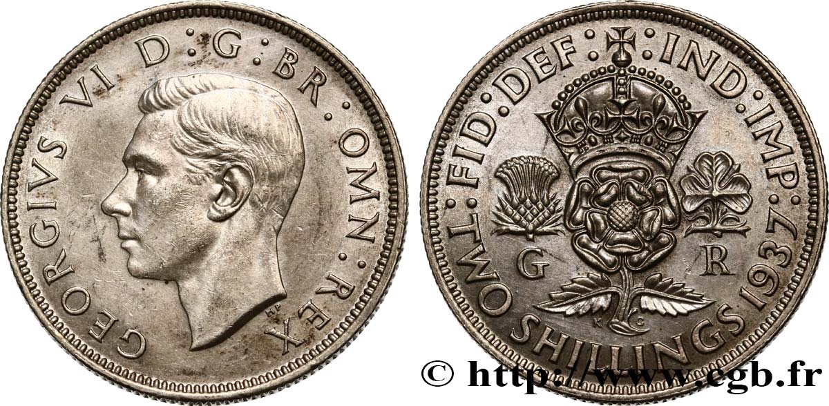 ROYAUME-UNI 1 Florin (2 Shillings) Georges VI 1937 Londres SUP/SPL 