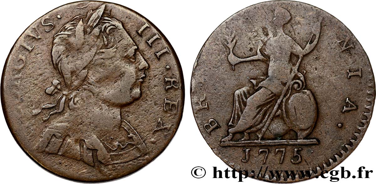 REINO UNIDO 1 Farthing Georges III 1775  BC 