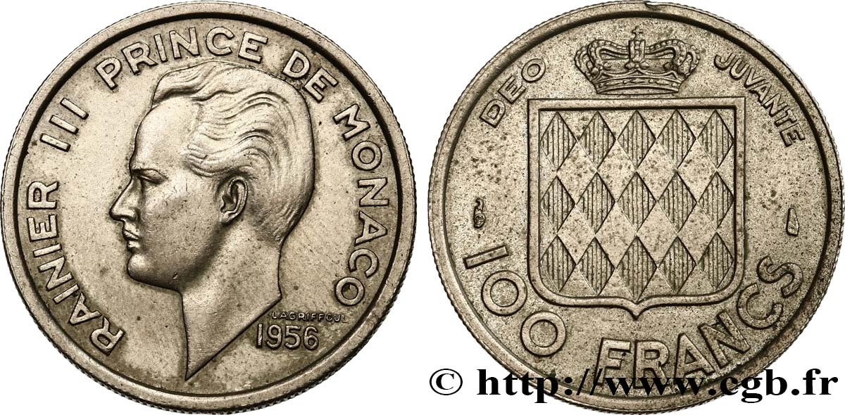 MONACO 100 Francs Rainier III 1956 Paris SPL 