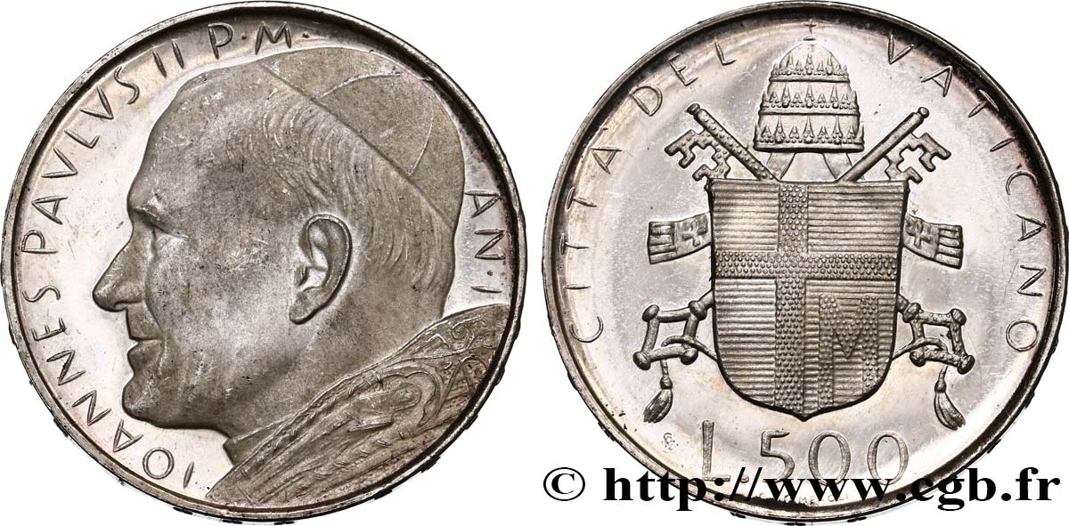 VATICAN AND PAPAL STATES 500 Lire Jean Paul II an I 1979 Rome MS 
