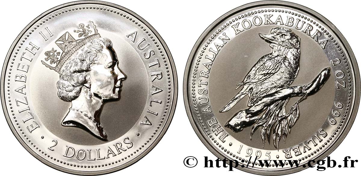 AUSTRALIEN 2 Dollars Proof Kookaburra 1995  fST 