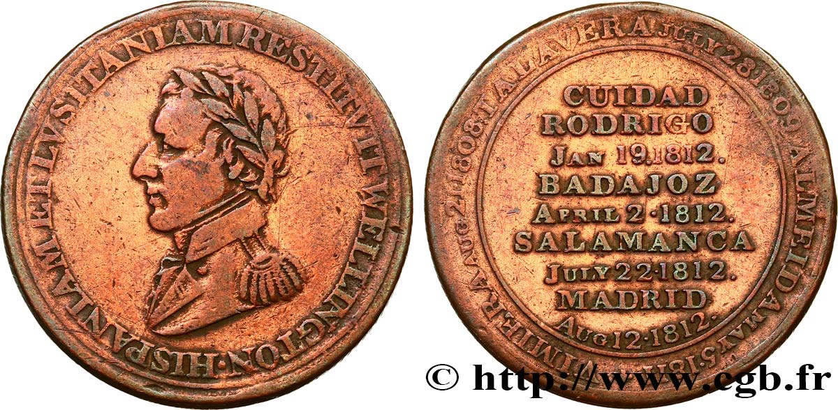BRITISH TOKENS OR JETTONS 1/2 Penny Hull Wellington 1812  VF 