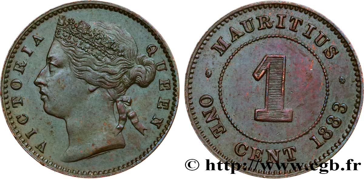 MAURITIUS 1 Cent Victoria 1883  VZ 