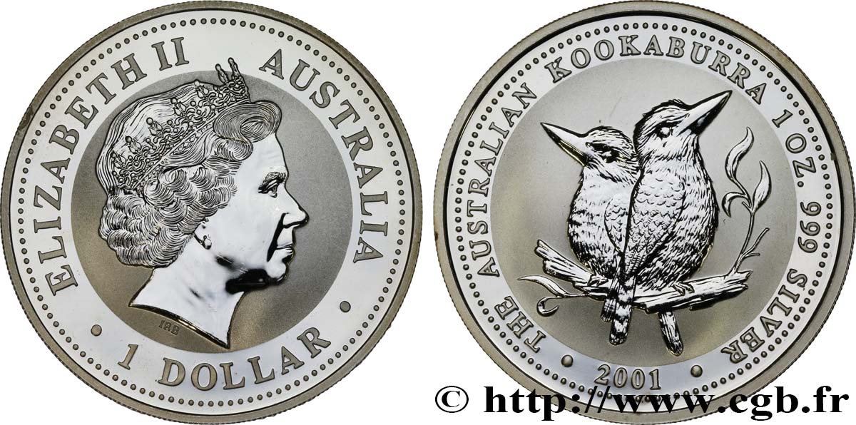 AUSTRALIA 1 Dollar kookaburra Proof  2001 Perth MS 