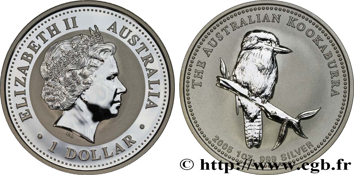 AUSTRALIA 1 Dollar kookaburra Proof  2005 Perth MS 